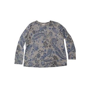 Northern Reflections Blue Paisley Long Sleeve Top